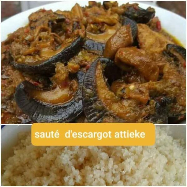 Sauté d'escargot attiéké