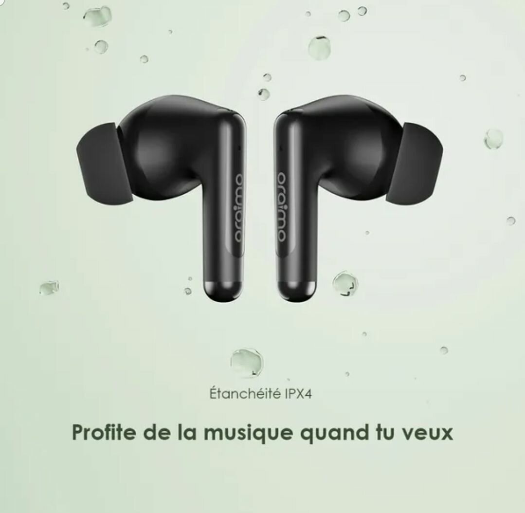 oraimo Écouteur Bluetooth SpaceBuds Neo Noir - Véritables éc