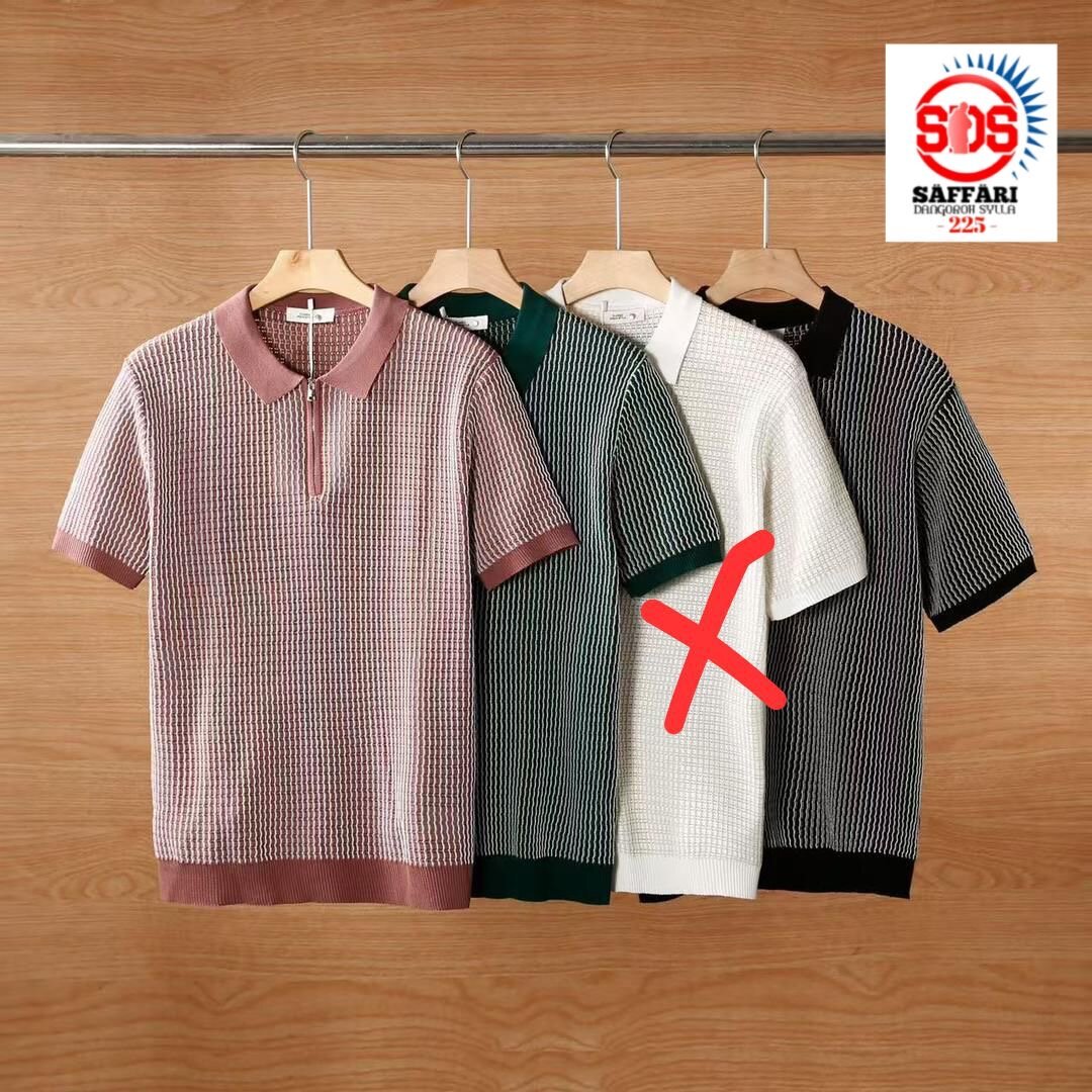 Polo en tricot safari pour homme