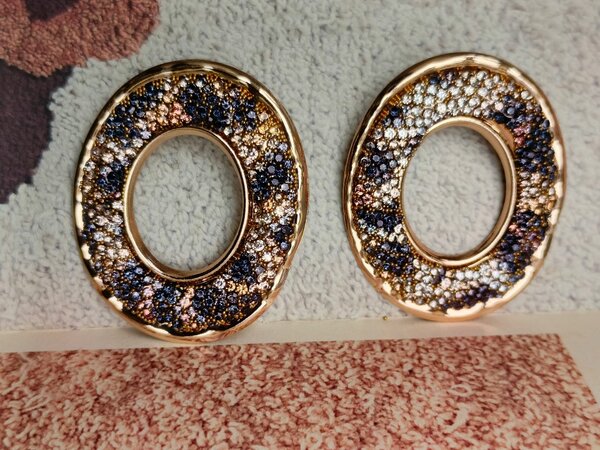Boucles d'oreilles ovales strass