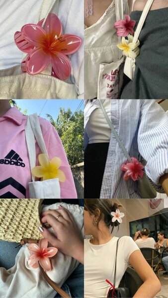Clips à cheveux fleurs colorées