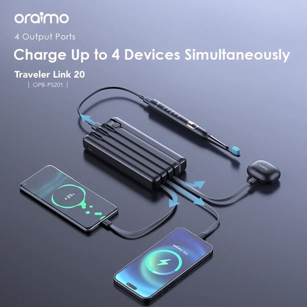ORAIMO POWER LINK 20, 20,000 MAH 12W Power Bank