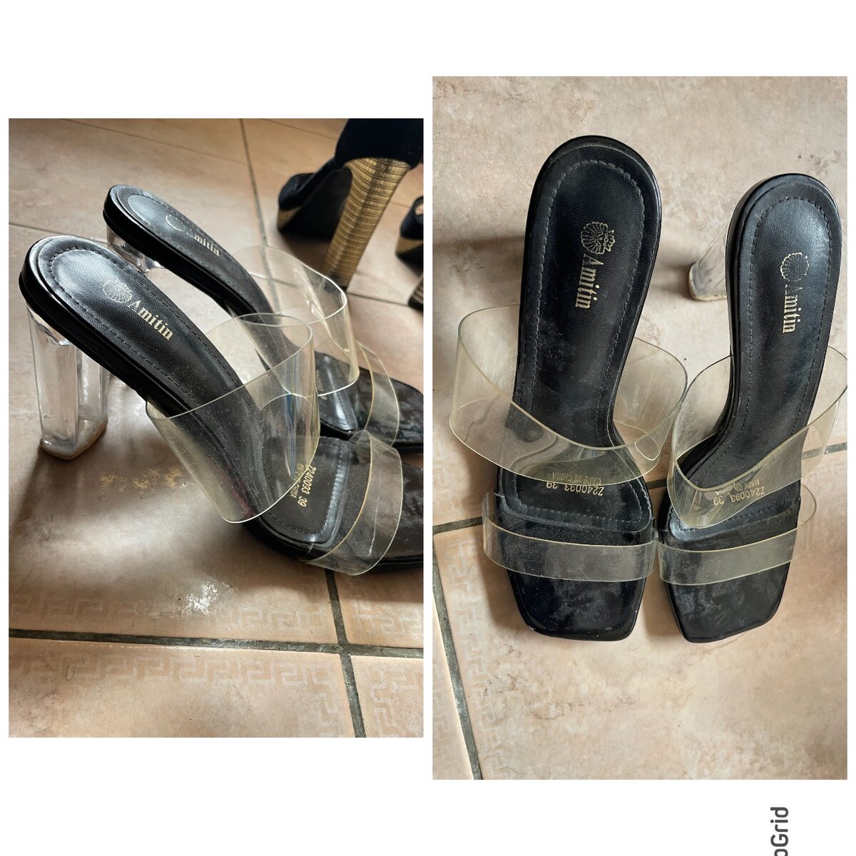 Sandales à talons transparents