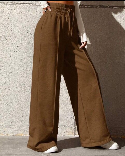 Pantalon large marron pour femme