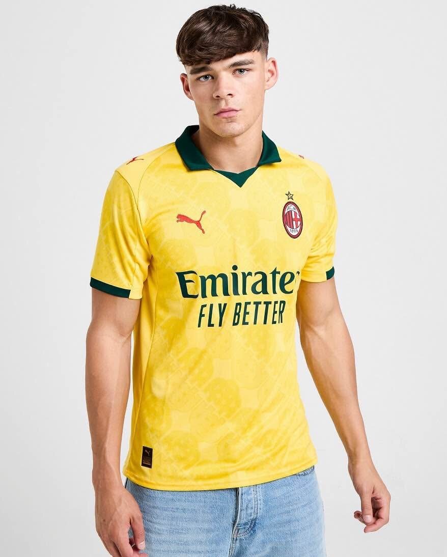 Maillot de Foot AC Milan Jaune