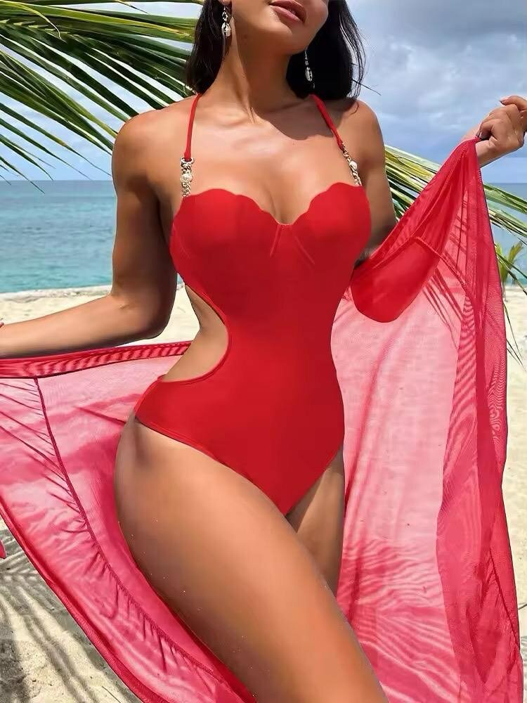 Maillot de bain rouge sexy