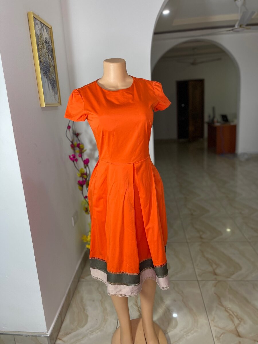 Corporate Chic: Orange Office Dress (Size 8/10)