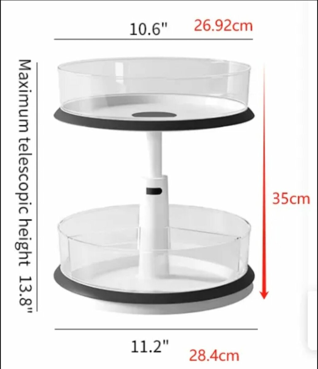 Étagère rotative à 2 niveaux