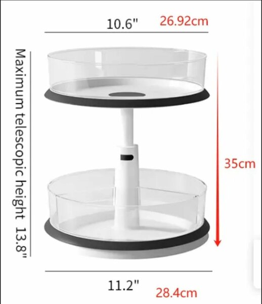 Étagère rotative à 2 niveaux
