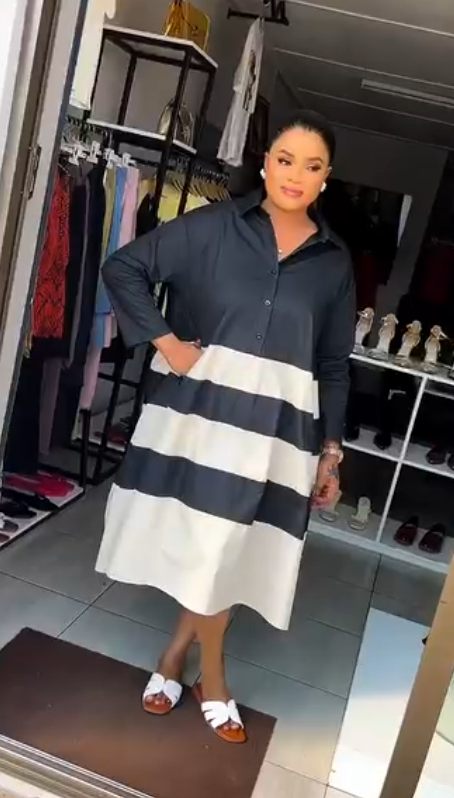 Women's black and white dress