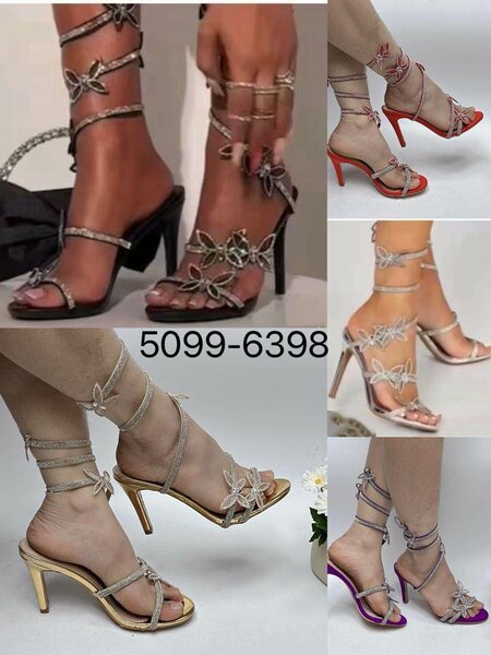 Sandales à talons papillon