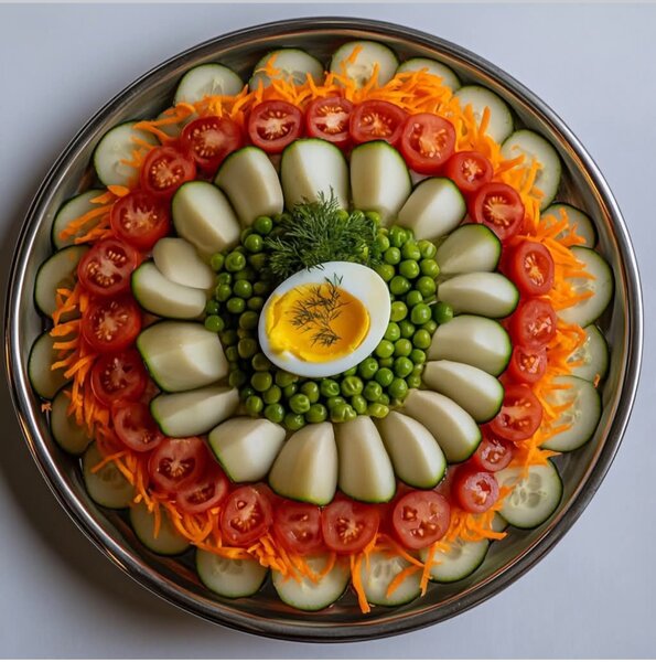 Assiette de légumes colorée