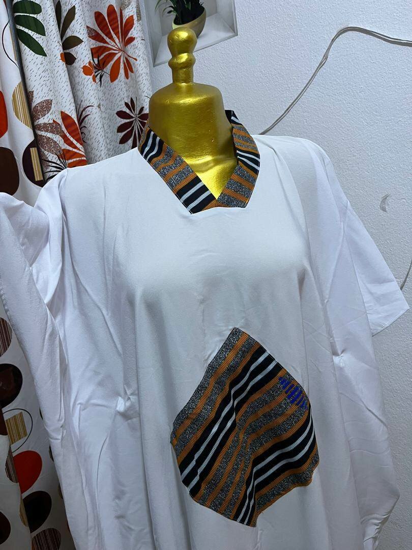 Caftan blanc ethnique chic