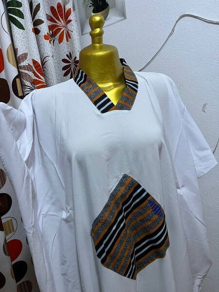 Caftan blanc ethnique chic