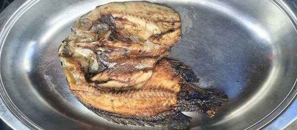 Charcoal grilled fresh fish