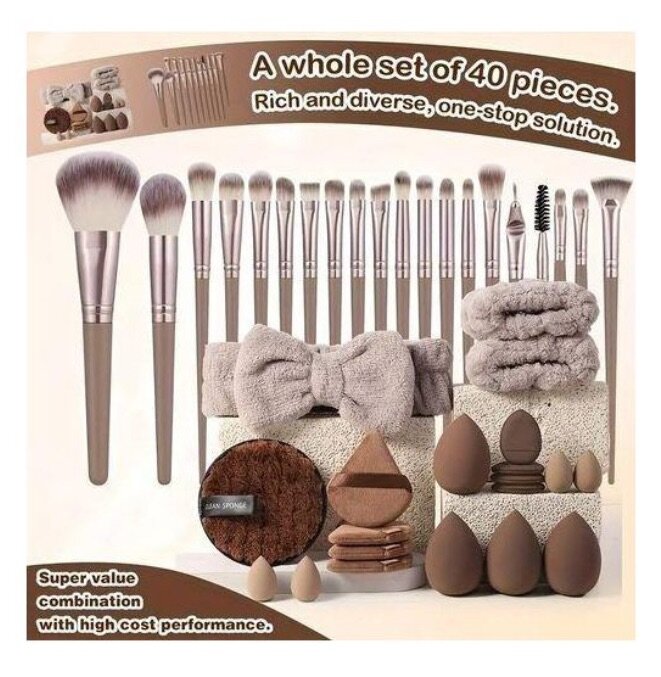 Ensemble de pinceaux maquillage 40 pièces