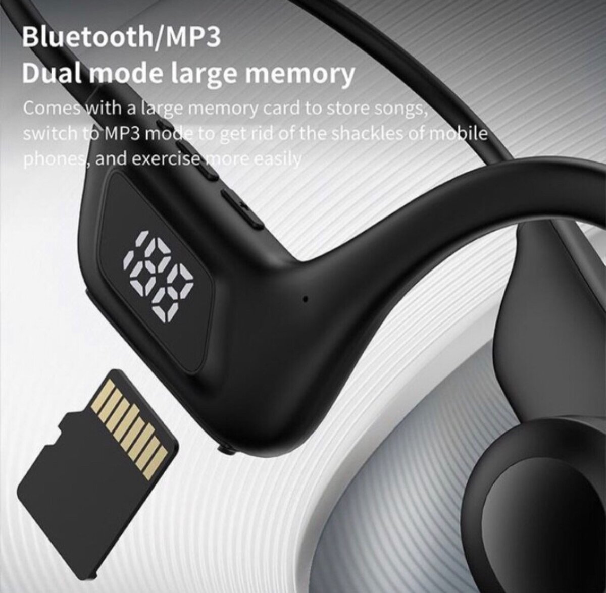 Bluetooth headphone uses memory card black