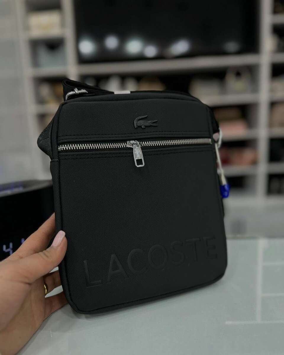 Sacoche homme Lacoste noire