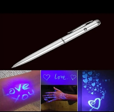 Cute Magic Invisible Ink Ballpoint Pen with LED UV Light Pen For Kids