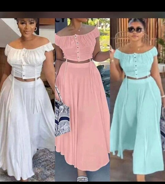 Ensemble crop top et jupe longue