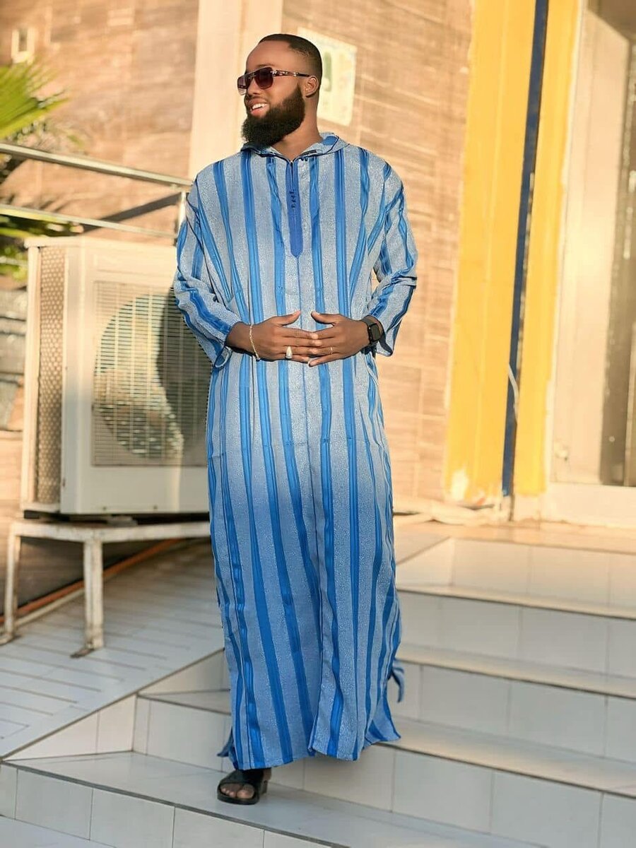 Djellaba rayée pour homme