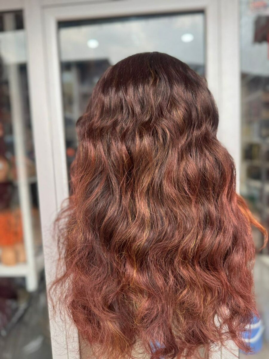 Perruque Headband Marron Ondulé