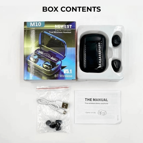 Wireless earbuds with digital display (black ) airpods earph