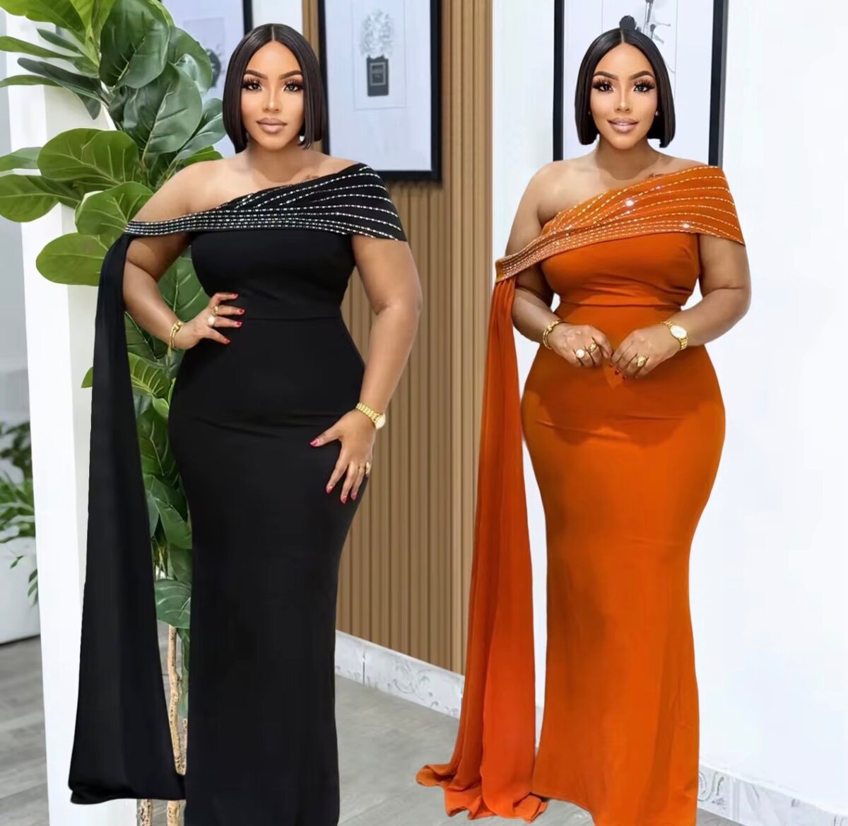 Robe Épaule Dénudée Élégante