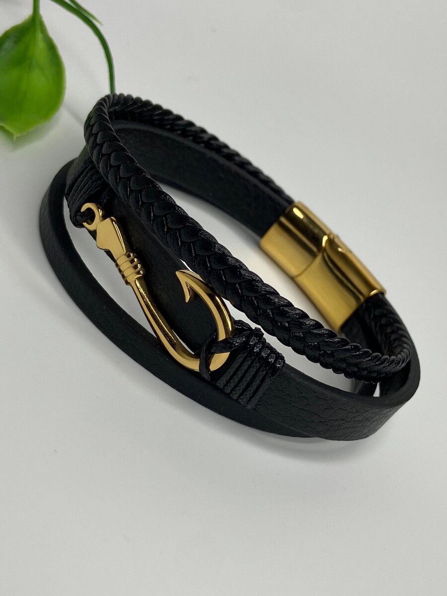 Stylish Leather Steel Bracelets