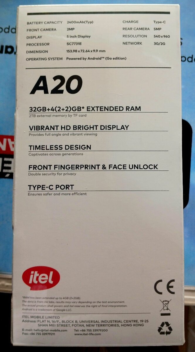 itel A20 Smartphone HD