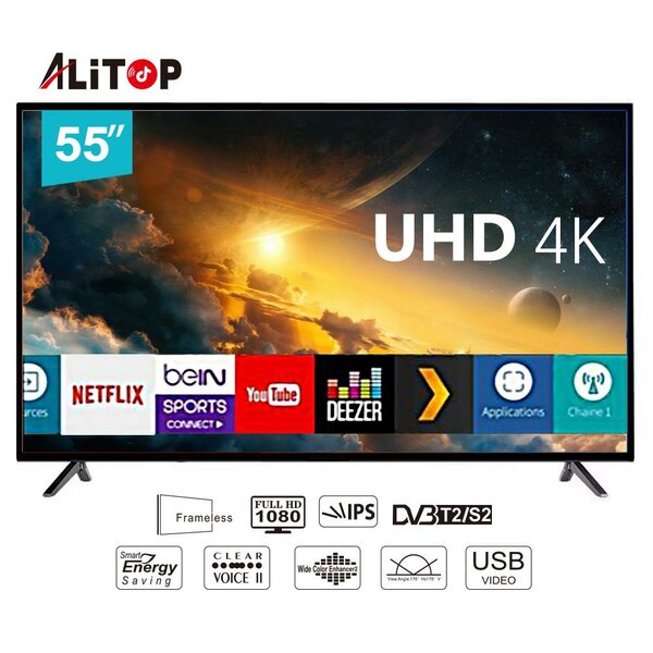 Téléviseur UHD 4K 55" Alitop