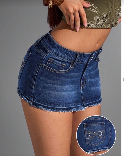 Jupe en jean taille haute femme