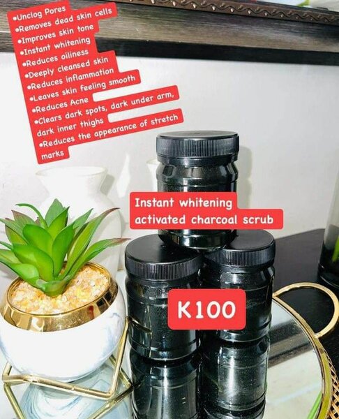 Activated charcoal scrub