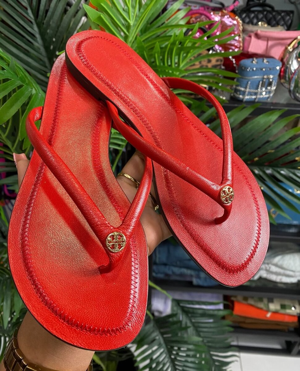 Tory Leather flip flops