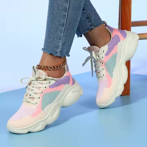 Dropshipping Products 2024 Men Ladies Breathable Chunky Shoe