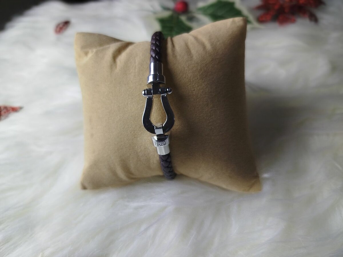 Bracelet cuir tressé homme