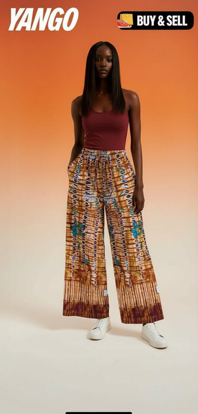 Pantalon large ethnique coloré