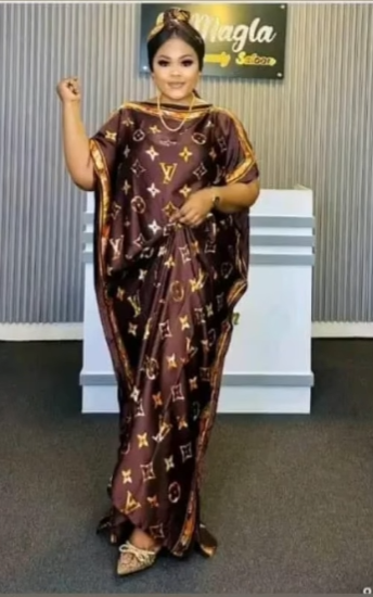 Women's Long Dress with Print and Headband