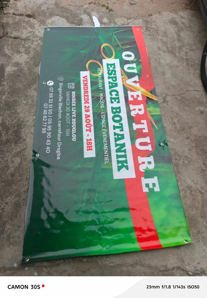 Banderole Ouverture Événement