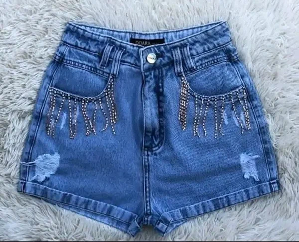 Shorts en jean avec strass