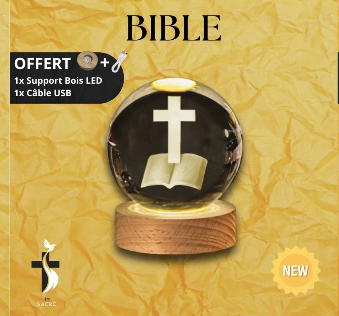 Veilleuse gravure chrétienne