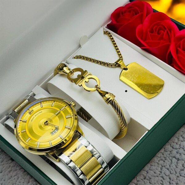 Montre Homme Luxe avec Bracelet et Collier