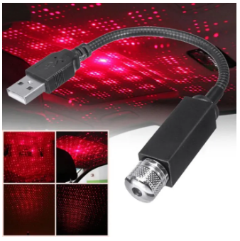 Car Roof Projection Light USB Portable Star Night Light Adjustable LED Galaxy Atmosphere Light Interior Ceiling Projector