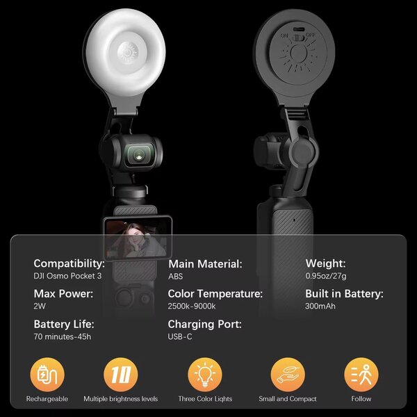 Lampe LED pour DJI Osmo Pocket 3