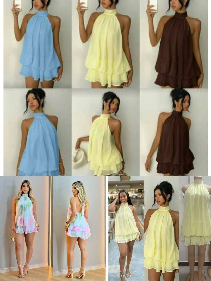 Robe courte à volants chic