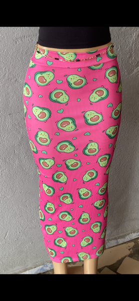 Jupe crayon imprimé avocats