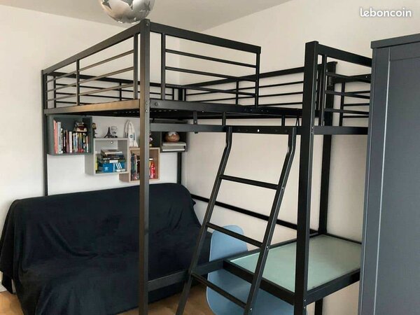 Lit mezzanine multifonctionnel