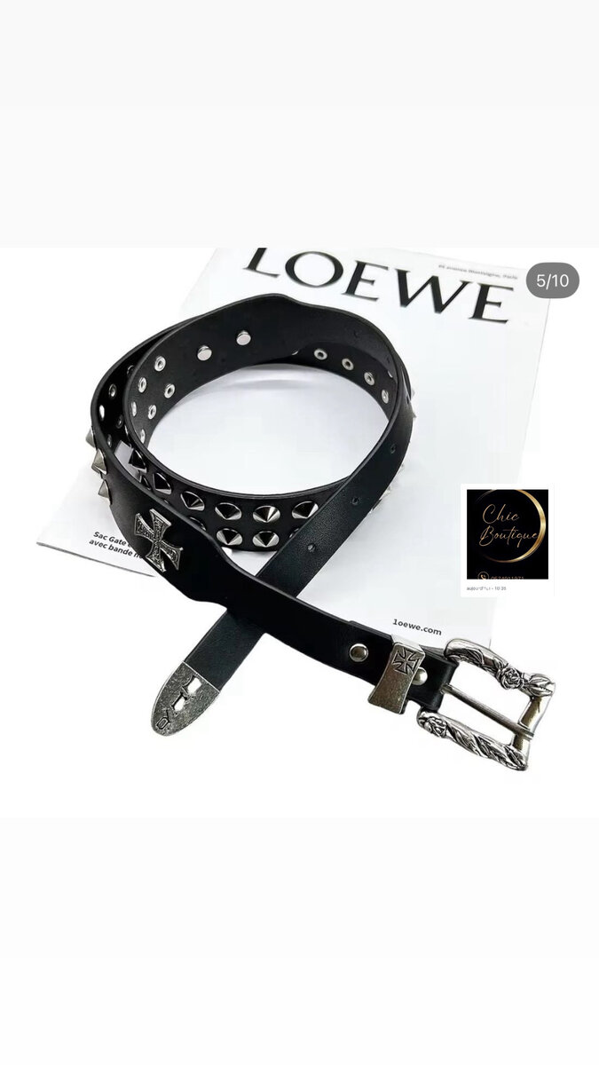 Ceinture en cuir avec clous