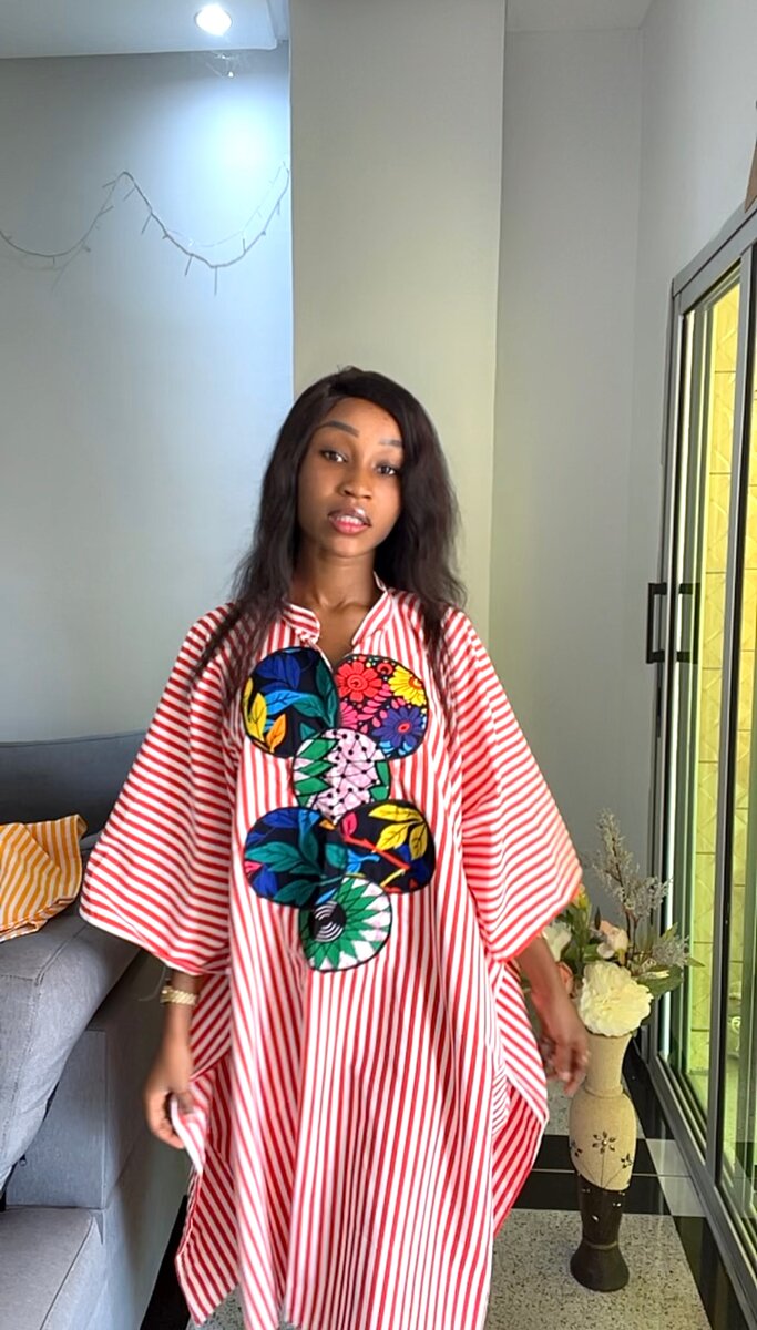 Robe caftan rayée bohème