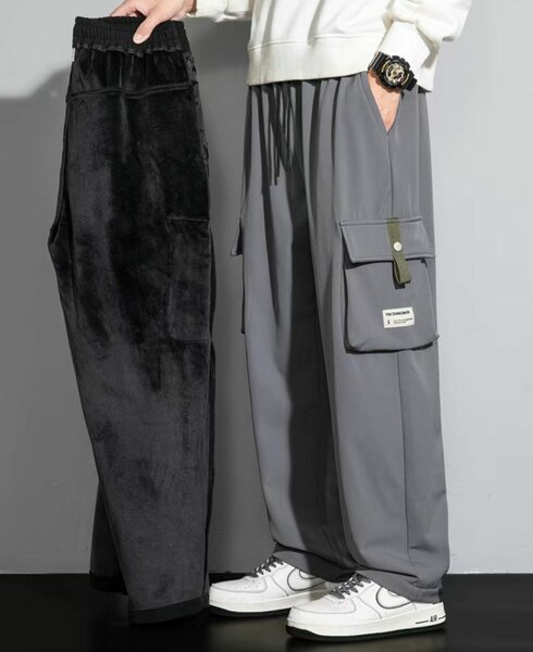 Новый серый комбинезон мужской осенне-зимний свободный прям